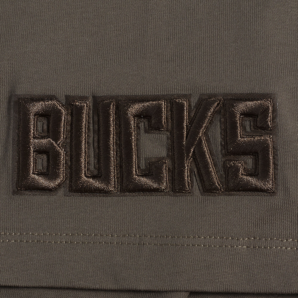 NBA MILWAUKEE BUCKS NEUTRAL MEN'S DROP SHOULDER TEE (DARK TAUPE) - Image 7