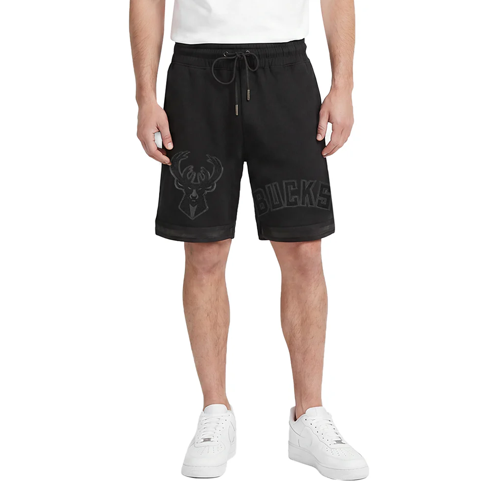NBA MILWAUKEE BUCKS TRIPLE BLACK PRO TEAM MEN'S SHORT (BLACK)