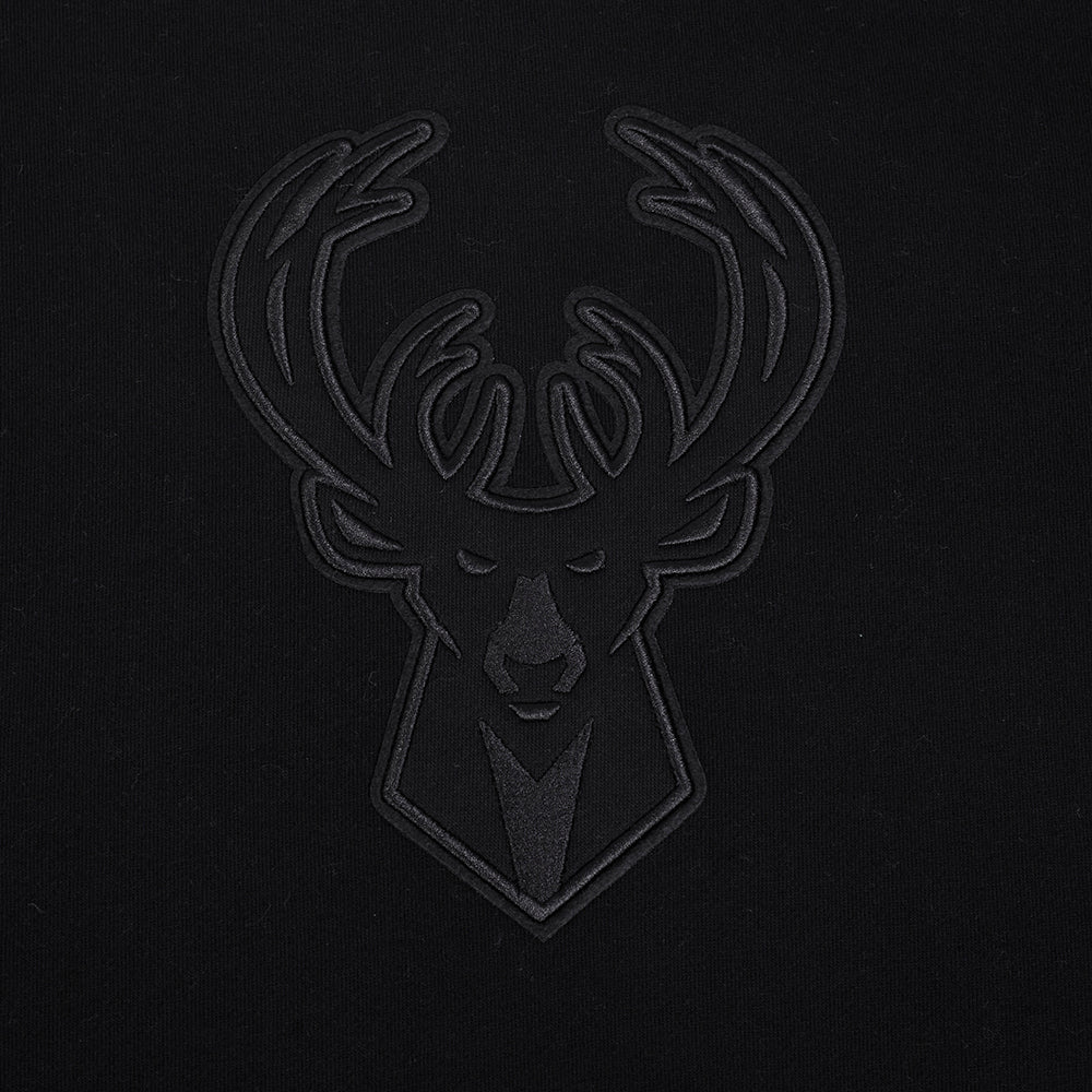 NBA MILWAUKEE BUCKS NEUTRAL MEN'S DROP SHOULDER FLC CREWNECK (BLACK) - Image 7