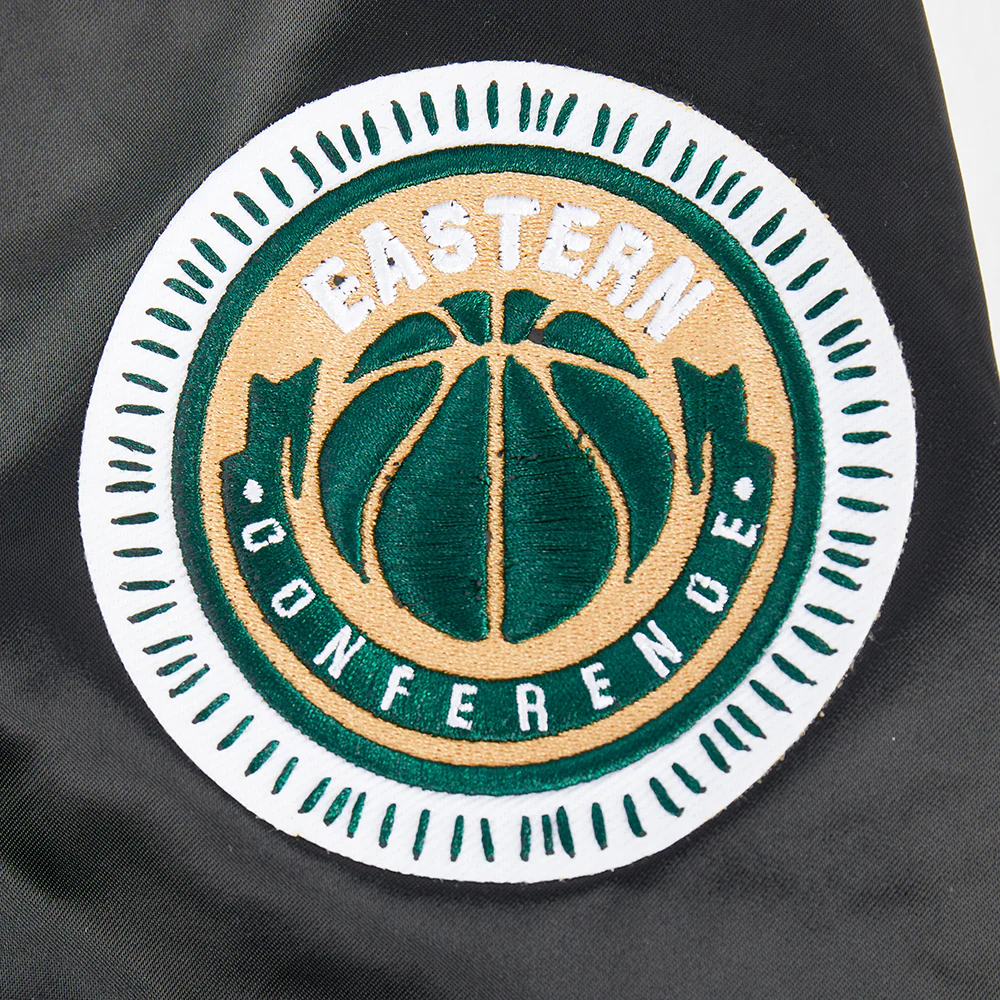 NBA MILWAUKEE BUCKS DIY PICK STITCH MEN'S RIB SATIN JACKET (BLACK) - Image 10