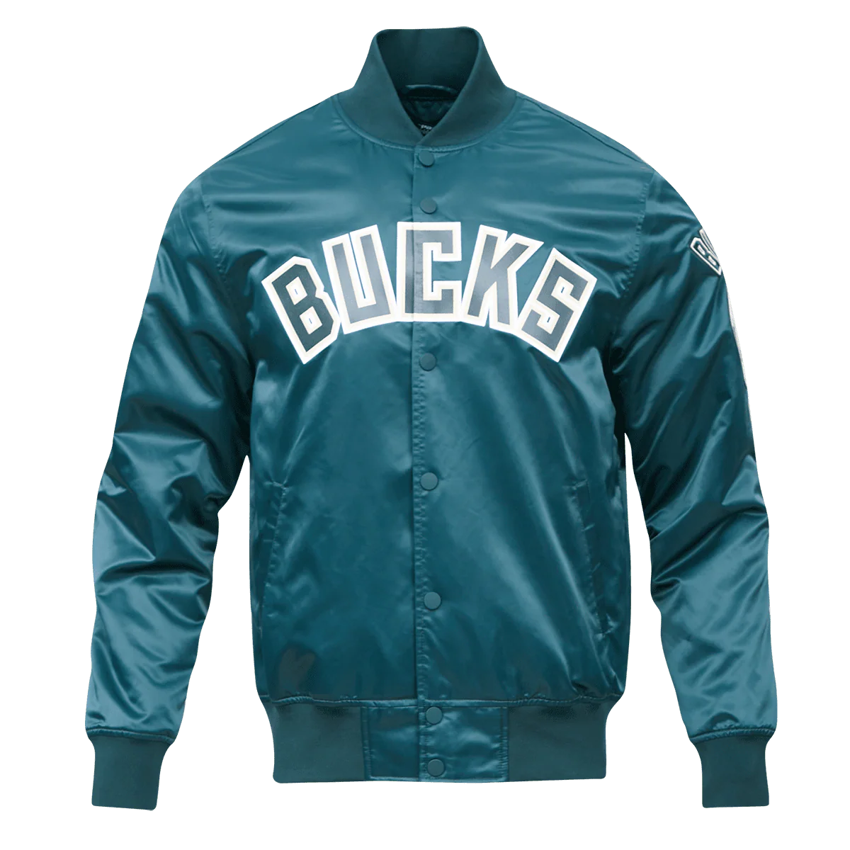 NBA MILWAUKEE BUCKS BIG LOGO MEN'S SATIN JACKET (FOR)