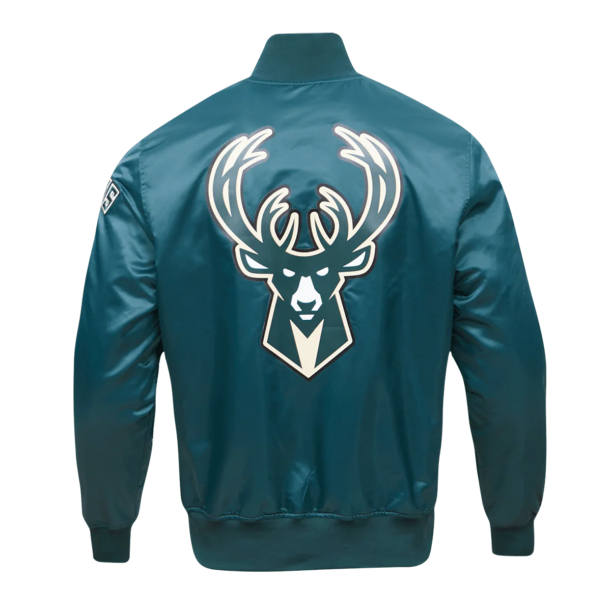 NBA MILWAUKEE BUCKS BIG LOGO MEN'S SATIN JACKET (FOR) - Image 2