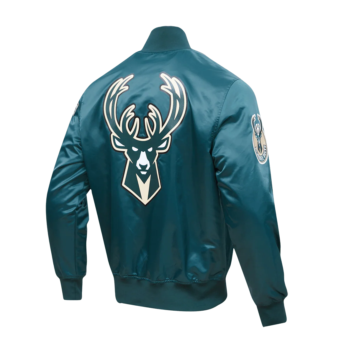 NBA MILWAUKEE BUCKS BIG LOGO MEN'S SATIN JACKET (FOR) - Image 4