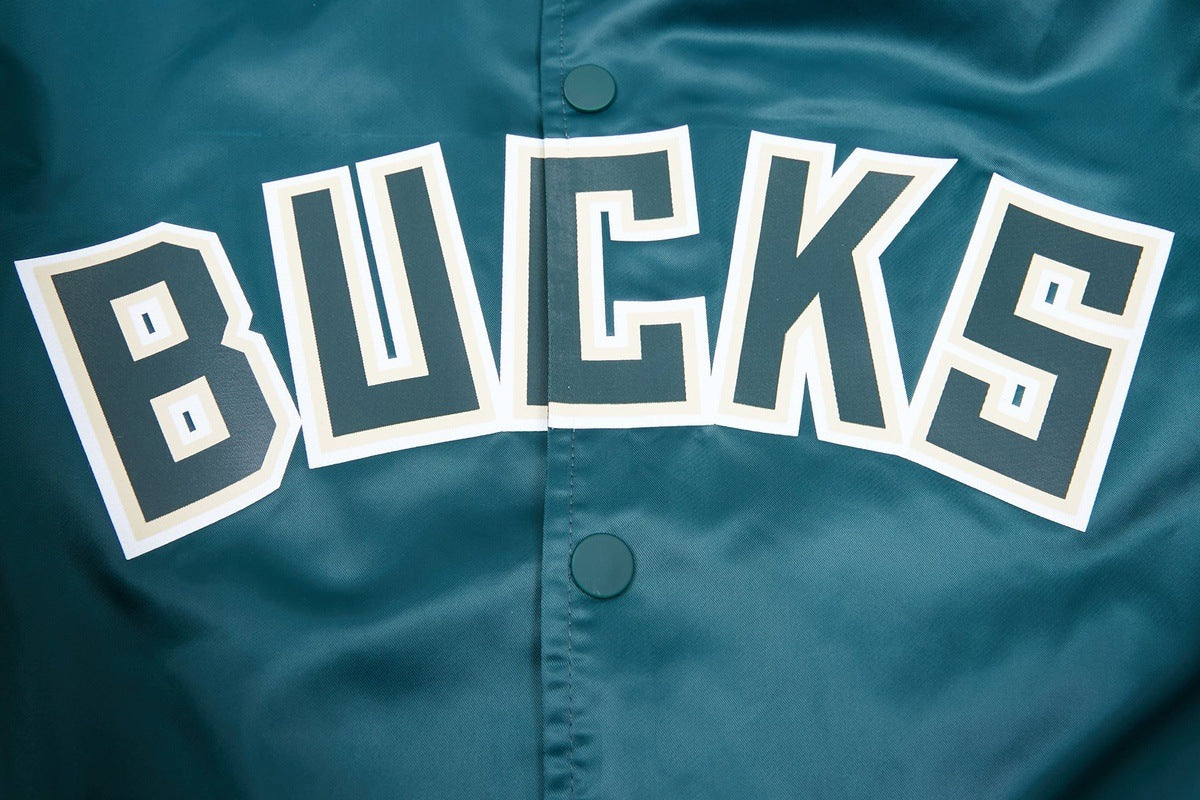 NBA MILWAUKEE BUCKS BIG LOGO MEN'S SATIN JACKET (FOR) - Image 5