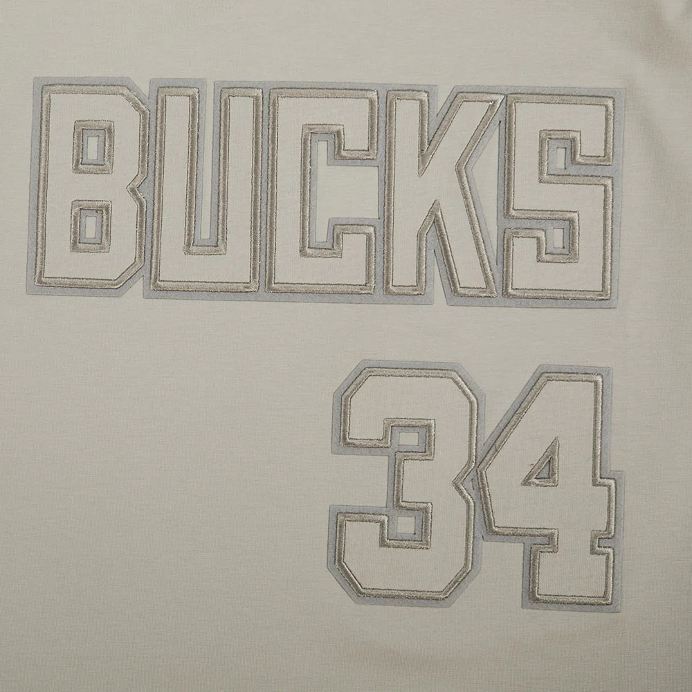 NBA MILWAUKEE BUCKS GIANNIS ANTETOKOUNMPO #34 NEUTRAL PNN WOMEN'S SJ BOXY TEE (TAUPE) - Image 8