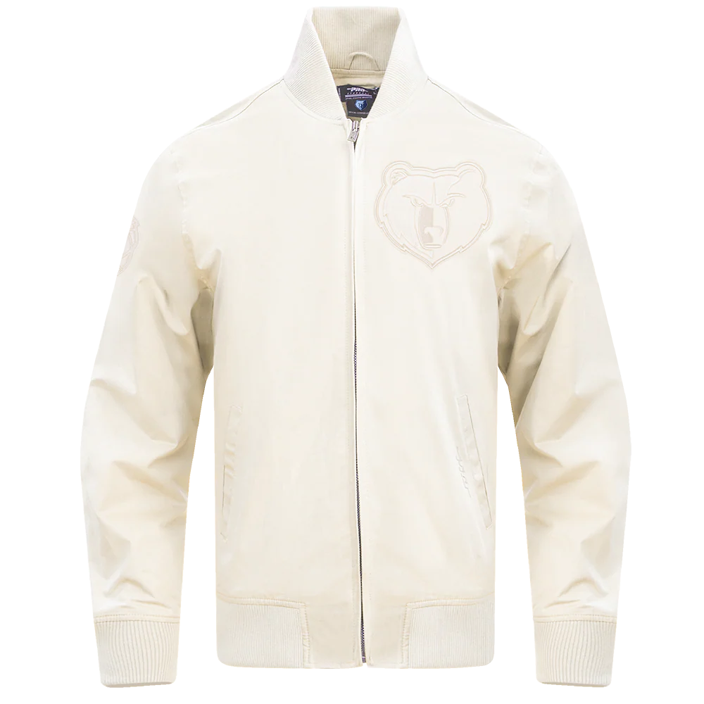 NBA MEMPHIS GRIZZLIES NEUTRAL TWILL JACKET (EGGSHELL) - Image 8