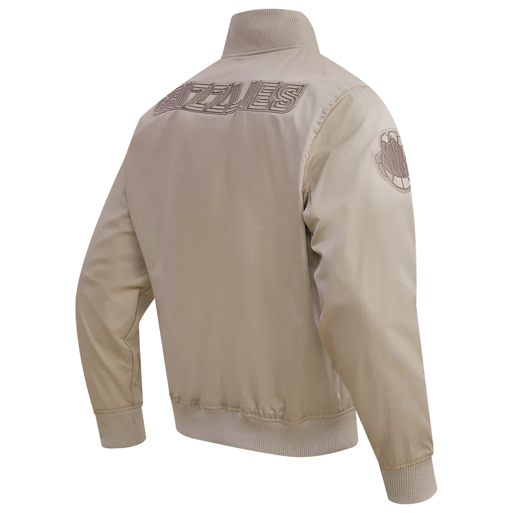 NBA MEMPHIS GRIZZLIES NEUTRAL TWILL JACKET (TAUPE) - Image 4