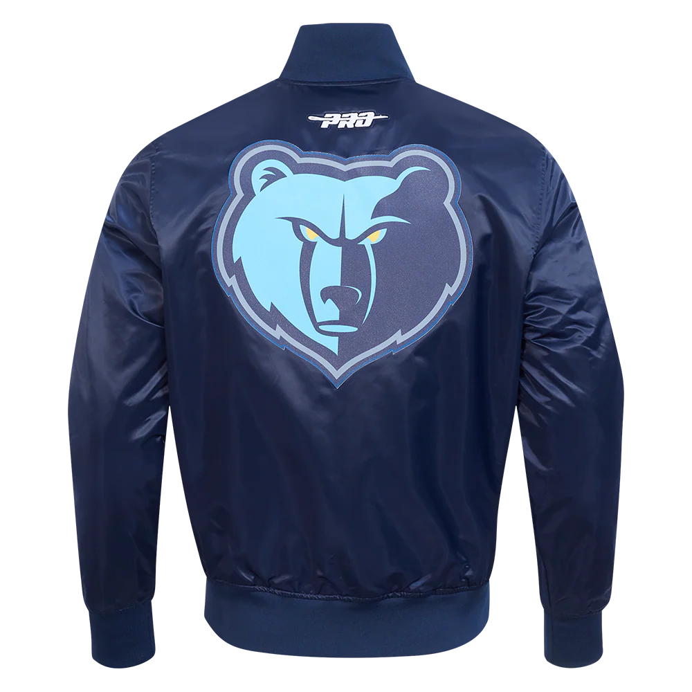 NBA MEMPHIS GRIZZLIES CLASSIC SATIN JACKET (MIDNIGHT NAVY) - Image 3