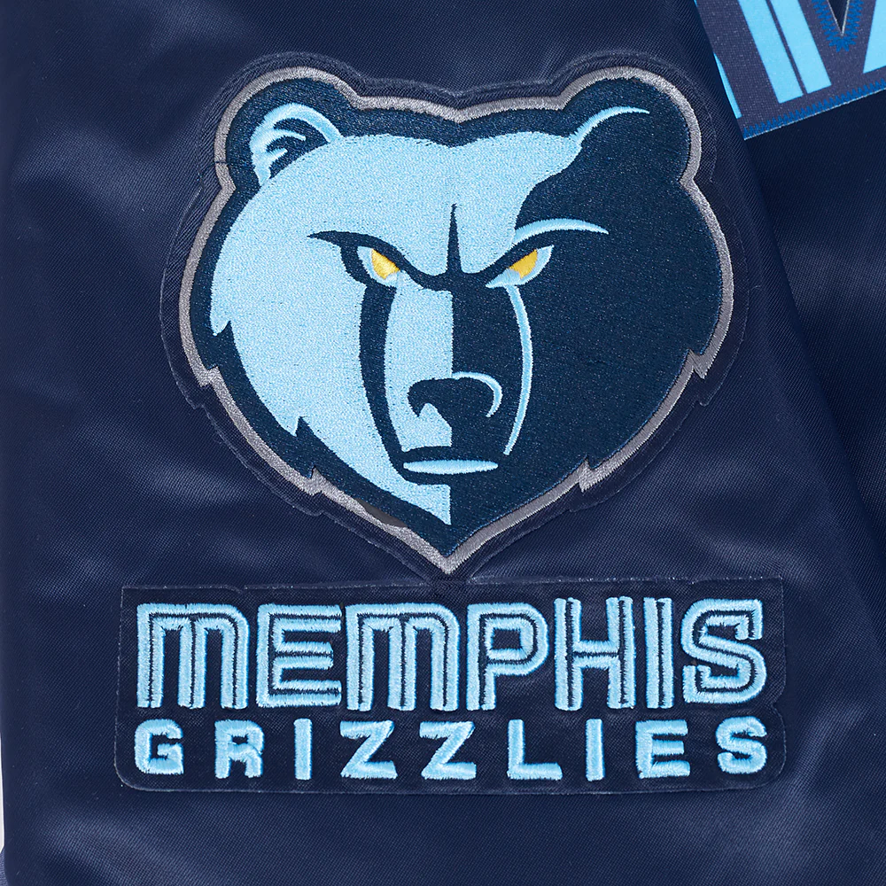 NBA MEMPHIS GRIZZLIES CLASSIC SATIN JACKET (MIDNIGHT NAVY) - Image 7