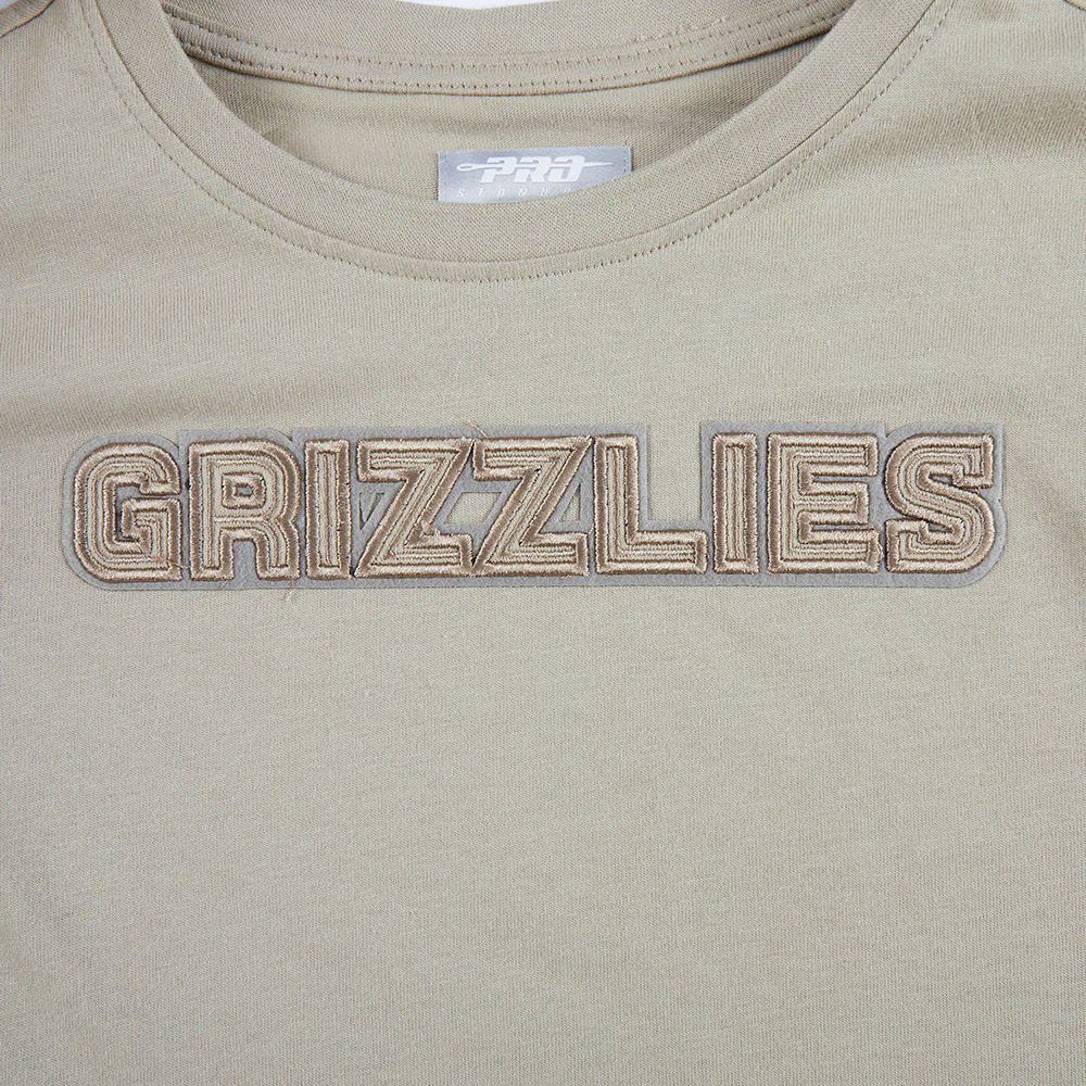 NBA MEMPHIS GRIZZLIES NEUTRAL LITTLE GIRLS SS BOXY TEE (TAUPE) - Image 3