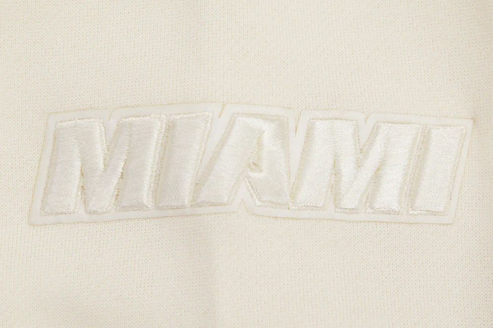 NBA MIAMI HEAT NEUTRAL DROP SHOULDER FLEECE PULLOVER HOODIE (EGGSHELL) - Image 5