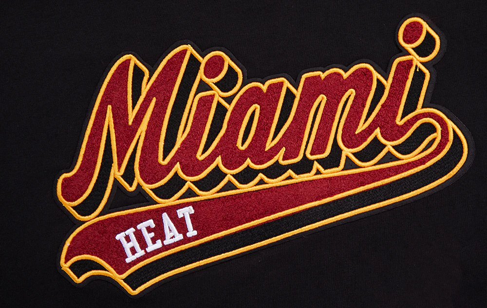 NBA MIAMI HEAT SCRIPT TAIL WOMEN'S SINGLE JERSEY BOXY TEE (BLACK) - Image 5