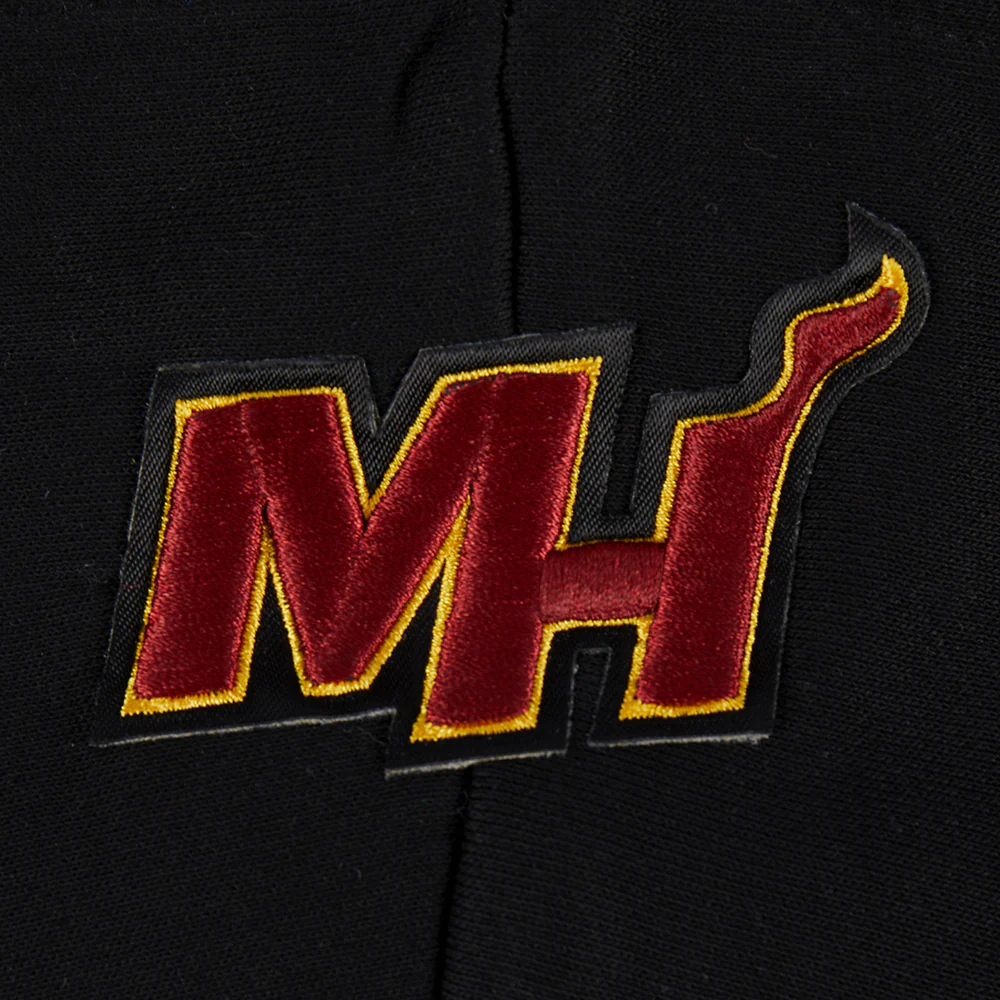 NBA MIAMI HEAT RETRO CLASSIC WOMEN'S CROPPED PULLOVER HOODIE (BLACK) - Image 9