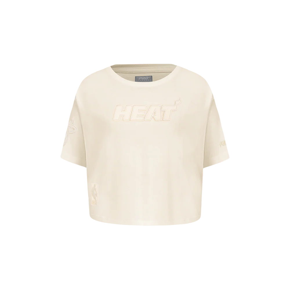 NBA MIAMI HEAT NEUTRAL TODDLER GIRLS SHORT SLEEVE BOXY TEE (EGGSHELL)