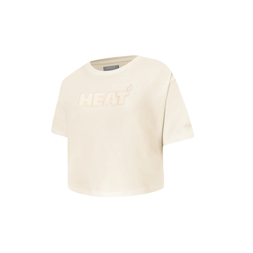 NBA MIAMI HEAT NEUTRAL TODDLER GIRLS SHORT SLEEVE BOXY TEE (EGGSHELL) - Image 2