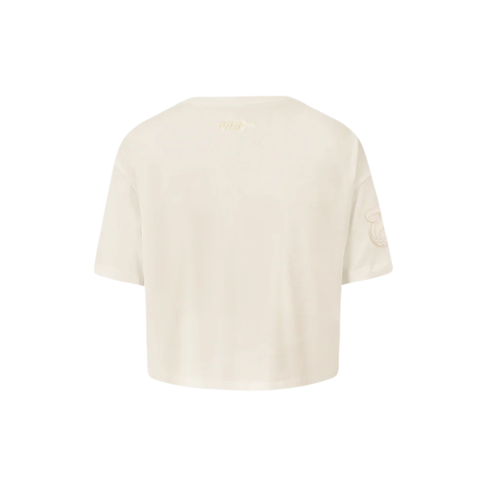 NBA MIAMI HEAT NEUTRAL TODDLER GIRLS SHORT SLEEVE BOXY TEE (EGGSHELL) - Image 3