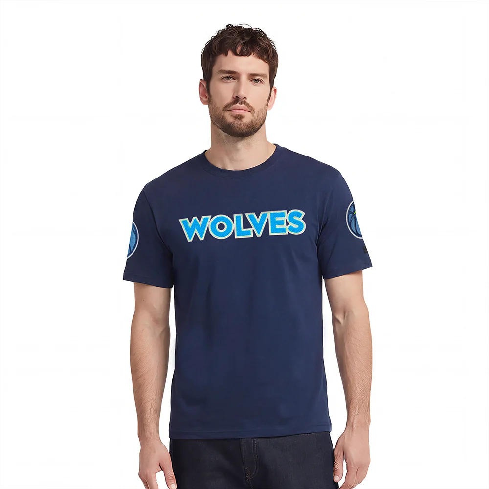 NBA MINNESOTA TIMBERWOLVES CLASSIC CHENILLE MEN'S TEE (MIDNIGHT NAVY)