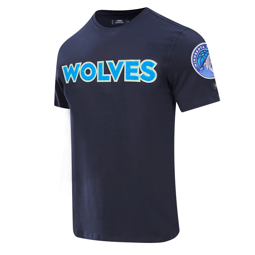NBA MINNESOTA TIMBERWOLVES CLASSIC CHENILLE MEN'S TEE (MIDNIGHT NAVY) - Image 4
