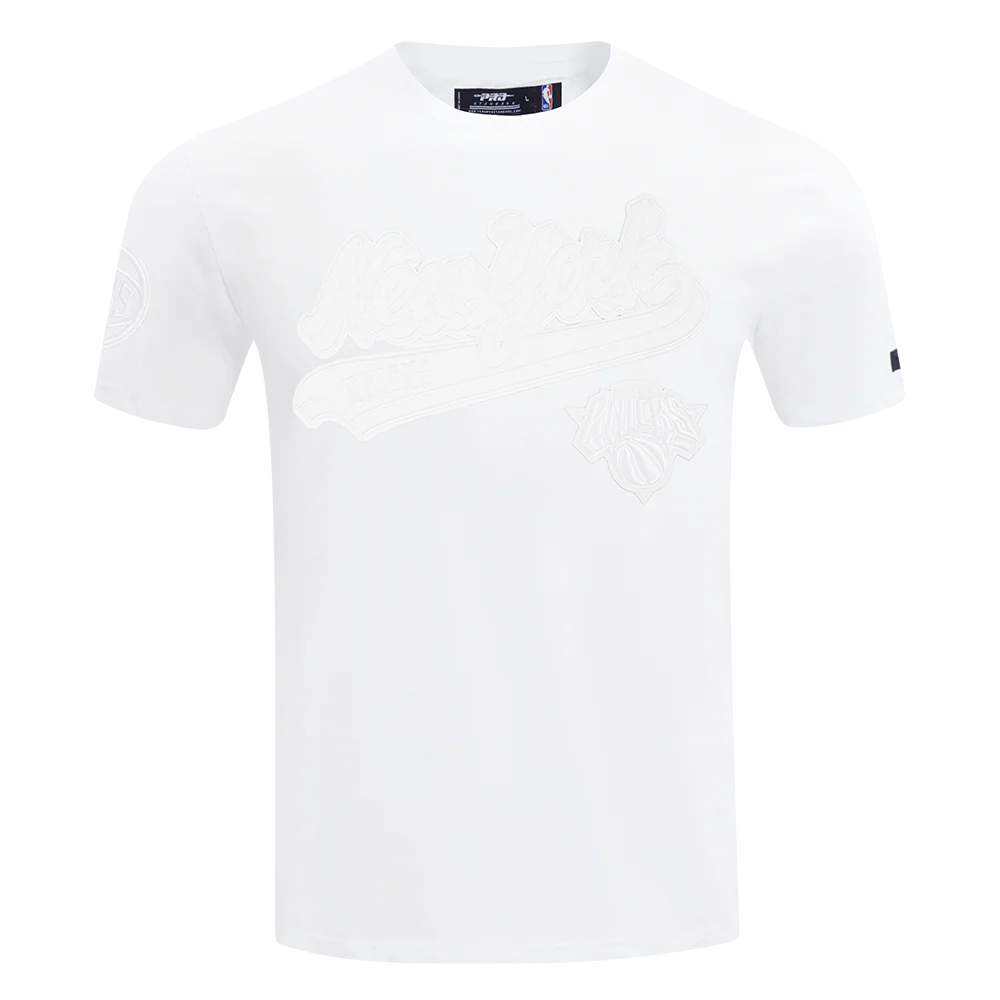 NBA NEW YORK KNICKS WHITE OUT MEN'S SINGLE JERSEY TEE (WHITE)