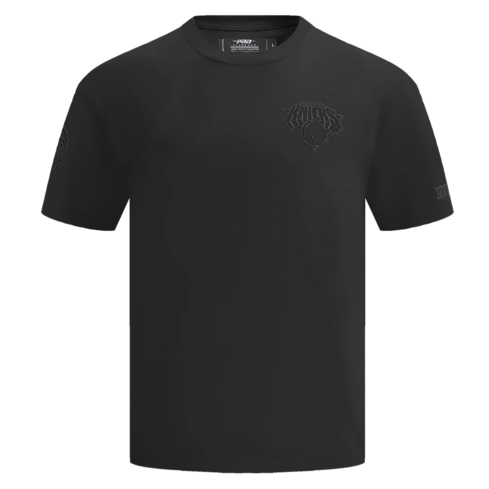 NBA NEW YORK KNICKS NEUTRAL COTTON JERSEY DROP SHOULDER TEE (BLACK) - Image 3