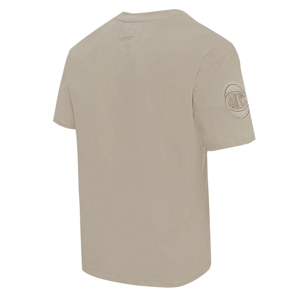 NBA NEW YORK KNICKS NEUTRAL COTTON JERSEY DROP SHOULDER TEE (TAUPE) - Image 3