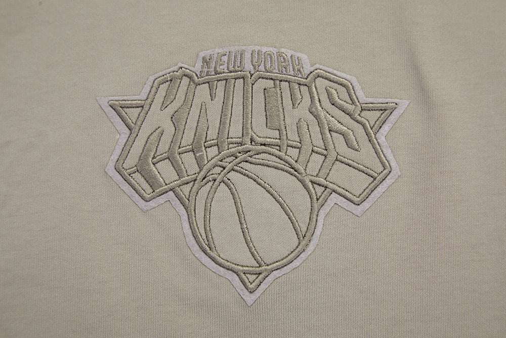 NBA NEW YORK KNICKS NEUTRAL COTTON JERSEY DROP SHOULDER TEE (TAUPE) - Image 6