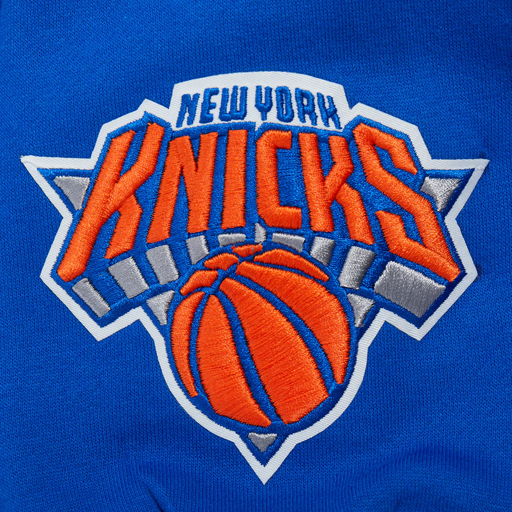 NBA NEW YORK KNICKS WINGSPAN MEN'S DROP SHOULDER FLEECE PULLOVER HOODIE (ROYAL BLUE) - Image 7