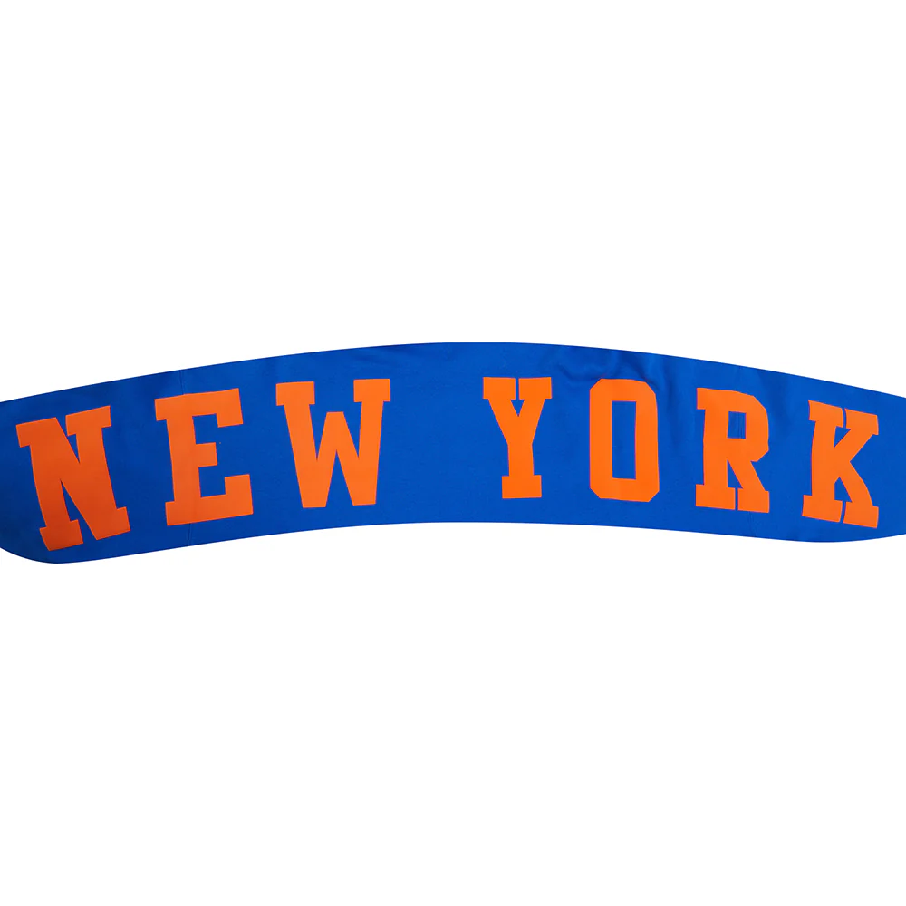 NBA NEW YORK KNICKS WINGSPAN MEN'S DROP SHOULDER FLEECE PULLOVER HOODIE (ROYAL BLUE) - Image 9