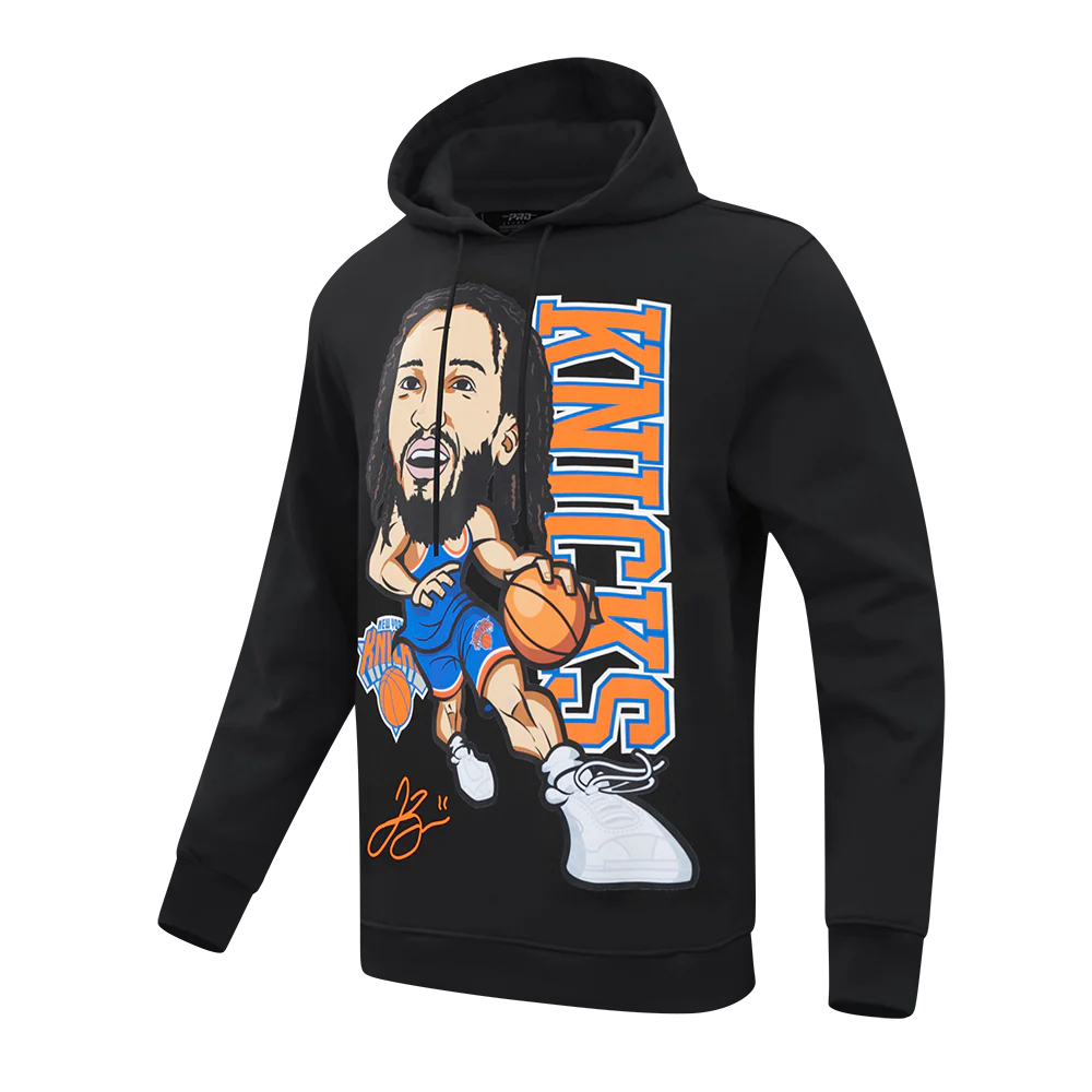 NBA NEW YORK KNICKS JALEN BRUNSON #11 REMIX AVATAR MEN'S FLEECE PULLOVER HOODIE (BLACK) - Image 4