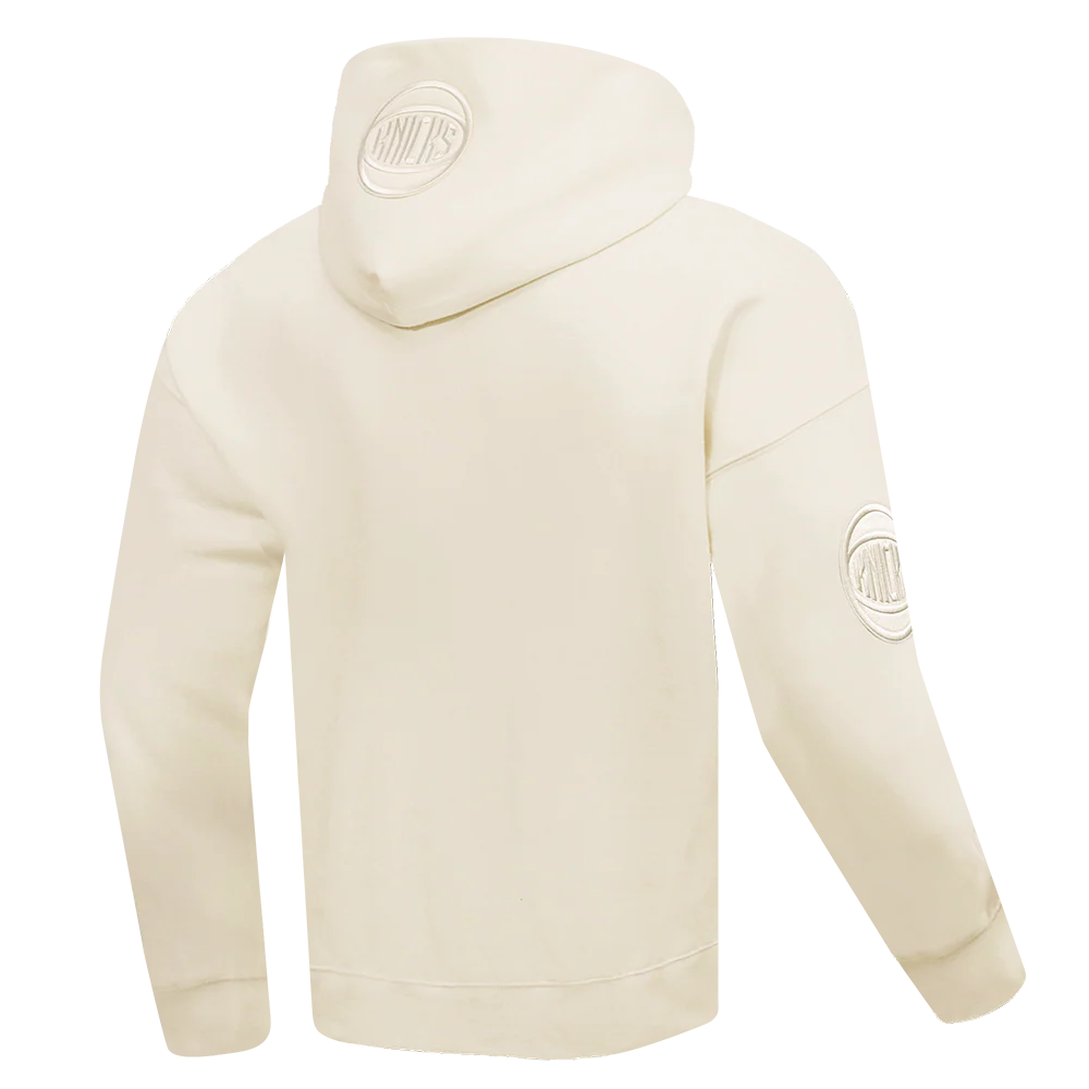 NBA NEW YORK KNICKS NEUTRAL DROP SHOULDER FLEECE PULLOVER HOODIE (EGGSHELL) - Image 3
