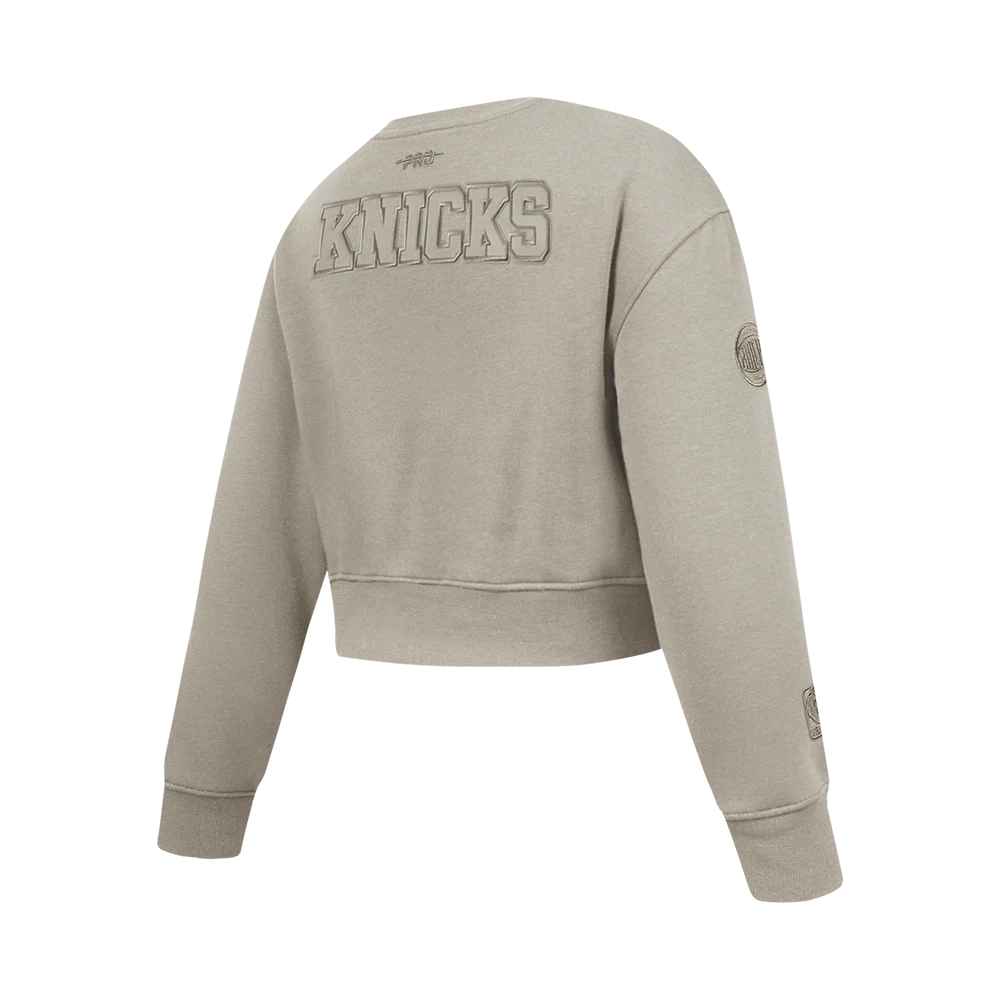 NBA NEW YORK KNICKS NEUTRAL BIG GIRL'S FLC CREWNECK (TAUPE) - Image 4