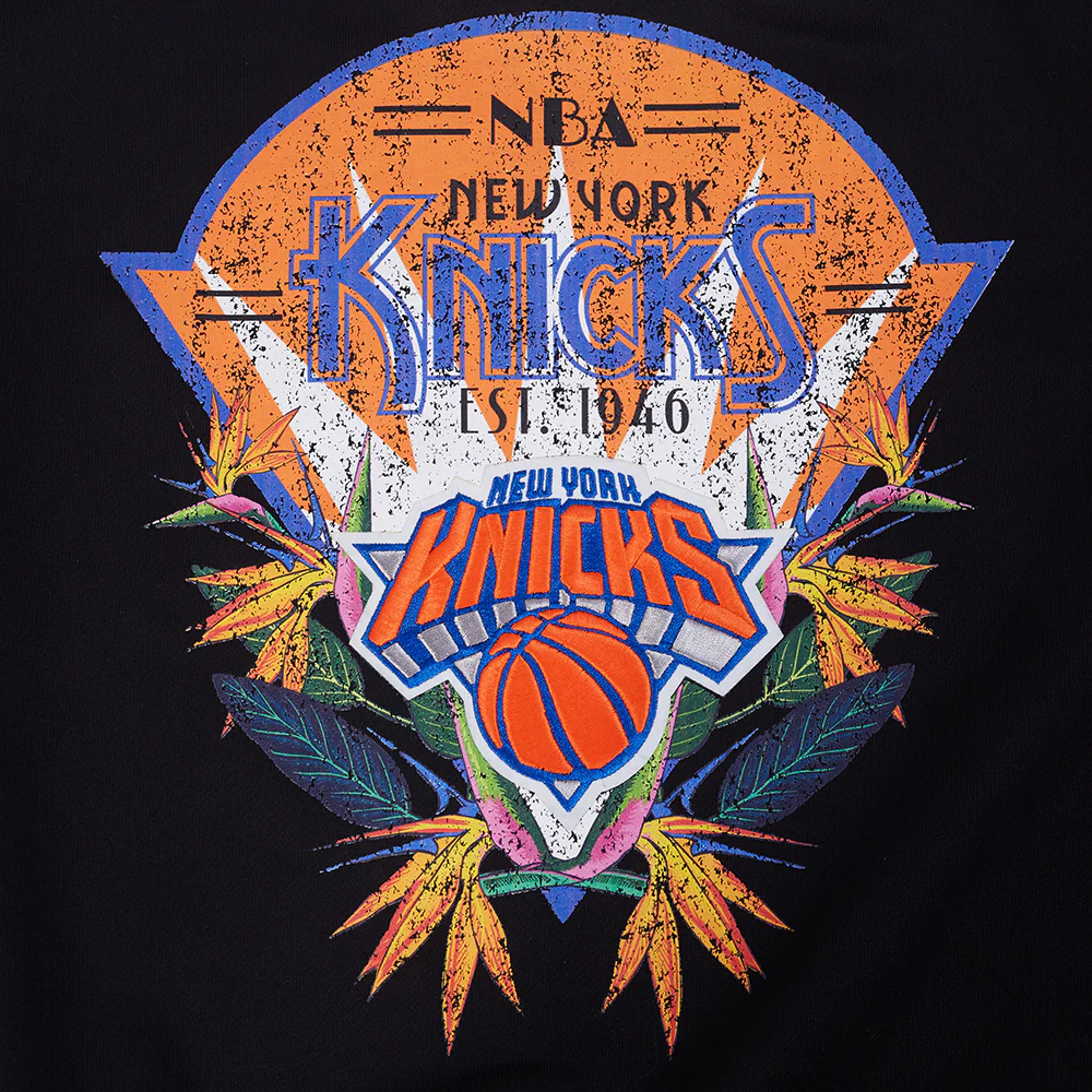 NBA NEW YORK KNICKS PARADISE WOMEN'S CREWNECK SWEATSHIRT (BLACK) - Image 8
