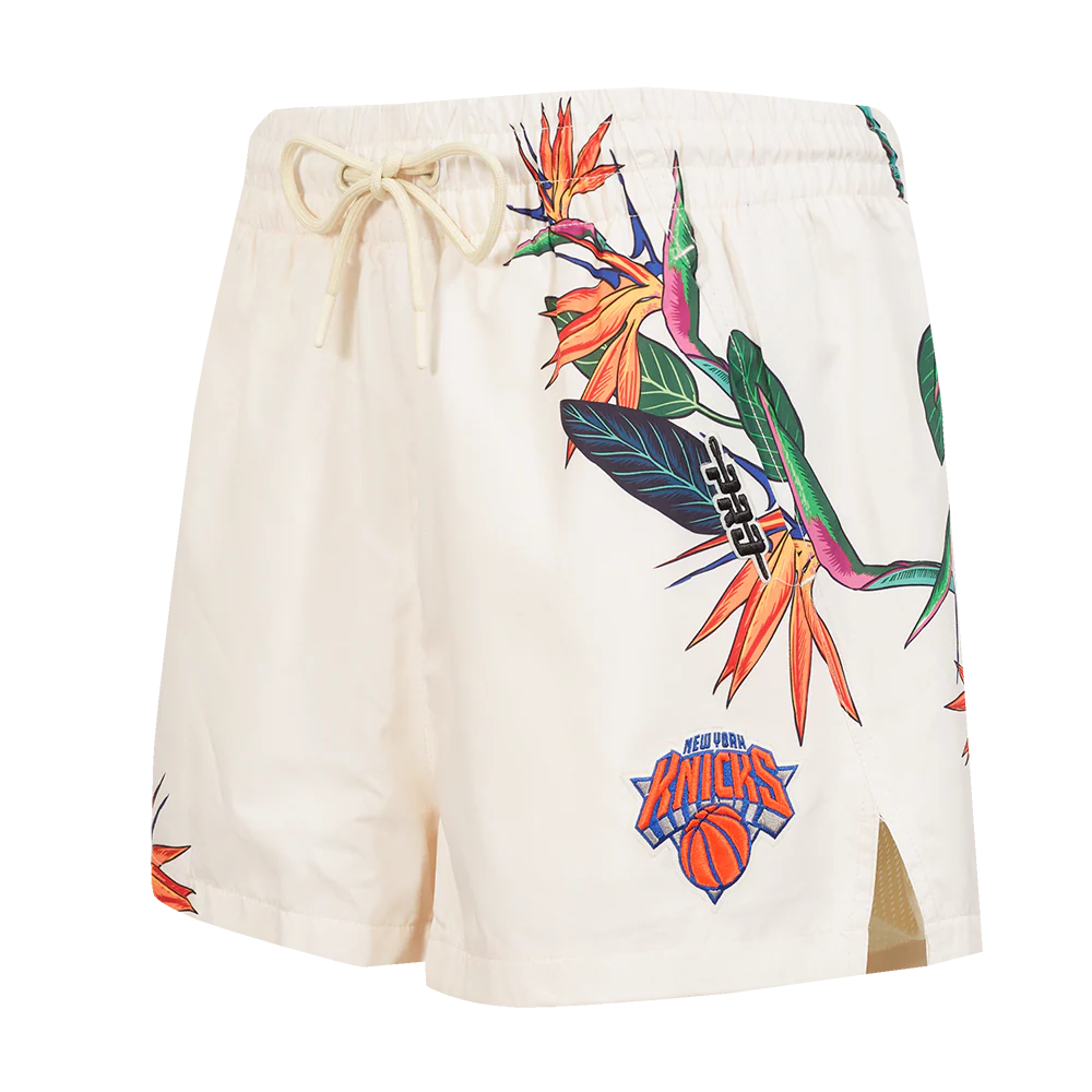 NBA NEW YORK KNICKS PARADISE WOMEN'S WOVEN SHORT (EGGSHELL) - Image 5