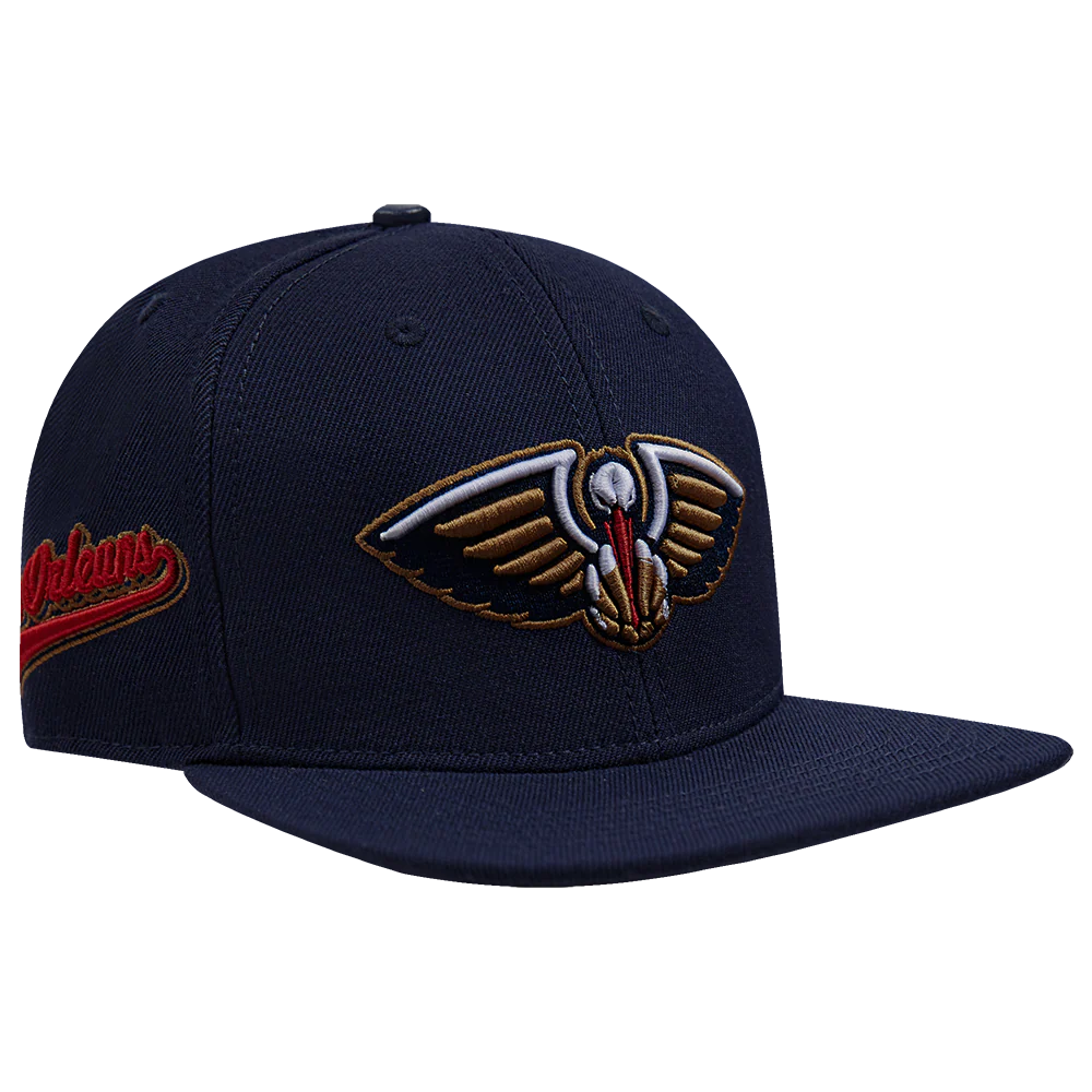 NBA NEW ORLEANS PELICANS SCRIPT TAIL WOOL SNAPBACK (MIDNIGHT NAVY) - Image 10