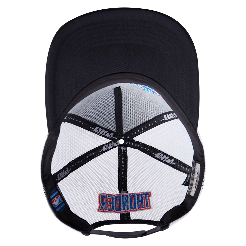 NBA OKLAHOMA CITY THUNDER SCRIPT TAIL TRUCKER HAT (BLACK) - Image 6