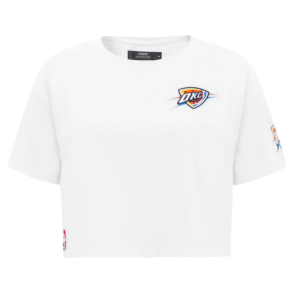 NBA OKLAHOMA CITY THUNDER CLASSIC WOMEN'S BOXY TEE (WHITE) - Image 3
