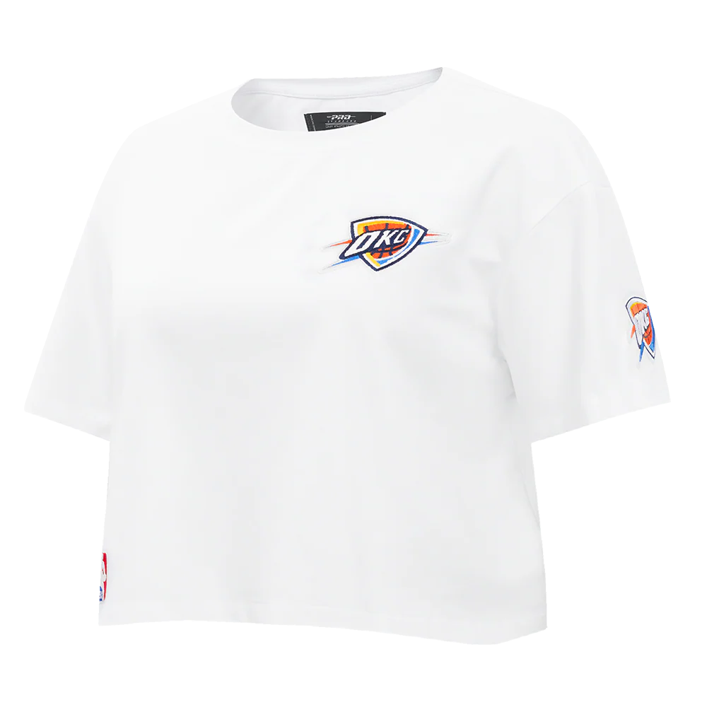 NBA OKLAHOMA CITY THUNDER CLASSIC WOMEN'S BOXY TEE (WHITE) - Image 4