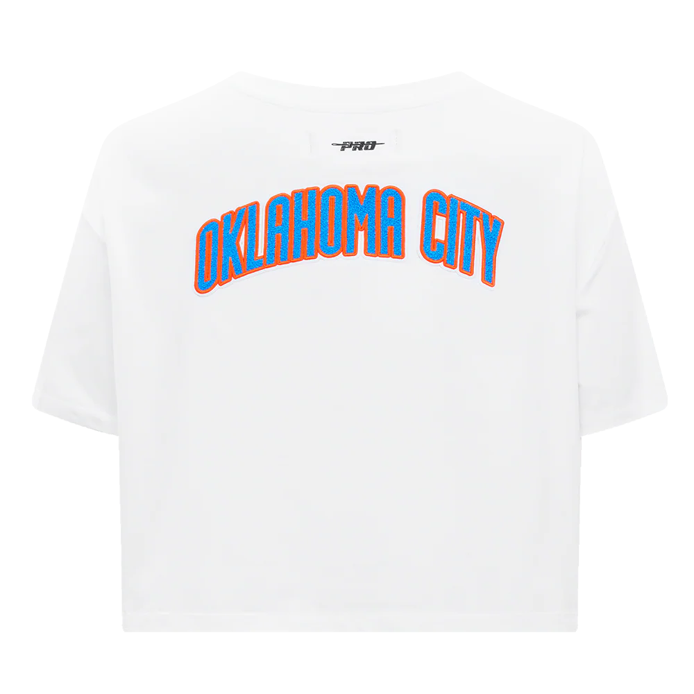 NBA OKLAHOMA CITY THUNDER CLASSIC WOMEN'S BOXY TEE (WHITE) - Image 5