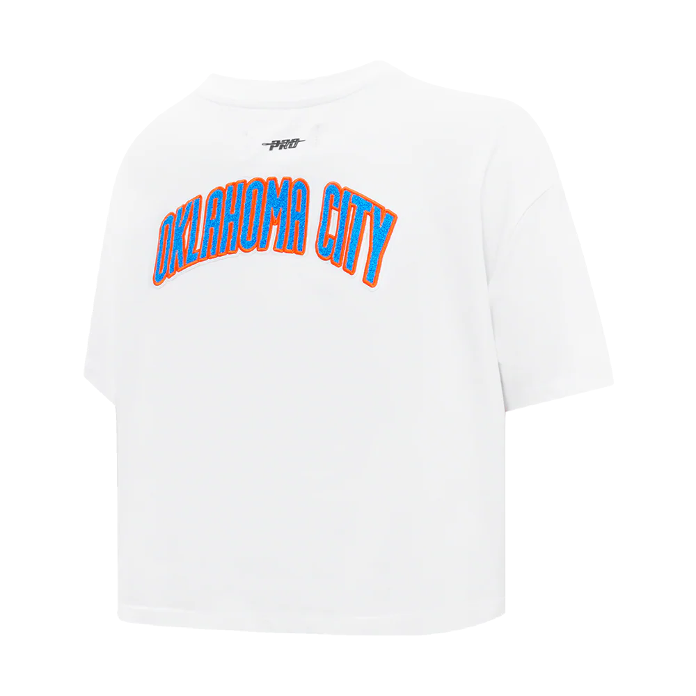 NBA OKLAHOMA CITY THUNDER CLASSIC WOMEN'S BOXY TEE (WHITE) - Image 6