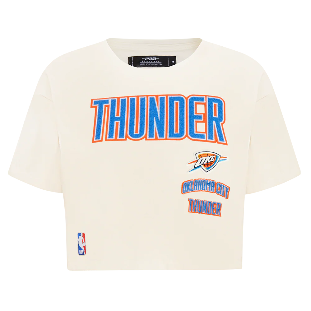 NBA OKLAHOMA CITY THUNDER RETRO CLASSIC WOMEN'S BOXY TEE (EGGSHELL)