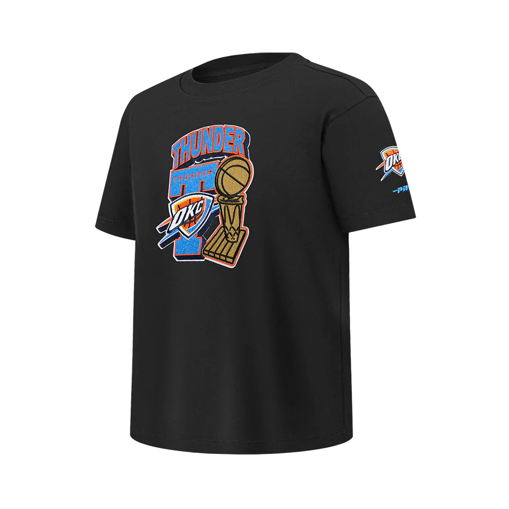 OKLAHOMA CITY THUNDER NBA FINALS 2025 BIG BOY'S SS TEE (BLACK) - Image 2