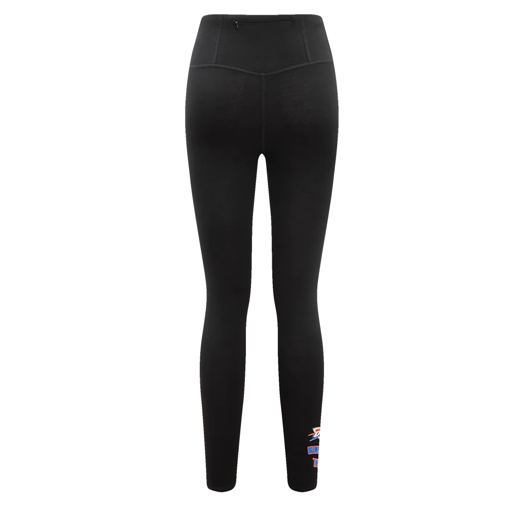 NBA OKLAHOMA CITY THUNDER RETRO CLASSIC WOMEN'S JERSEY LEGGING (BLACK) - Image 4