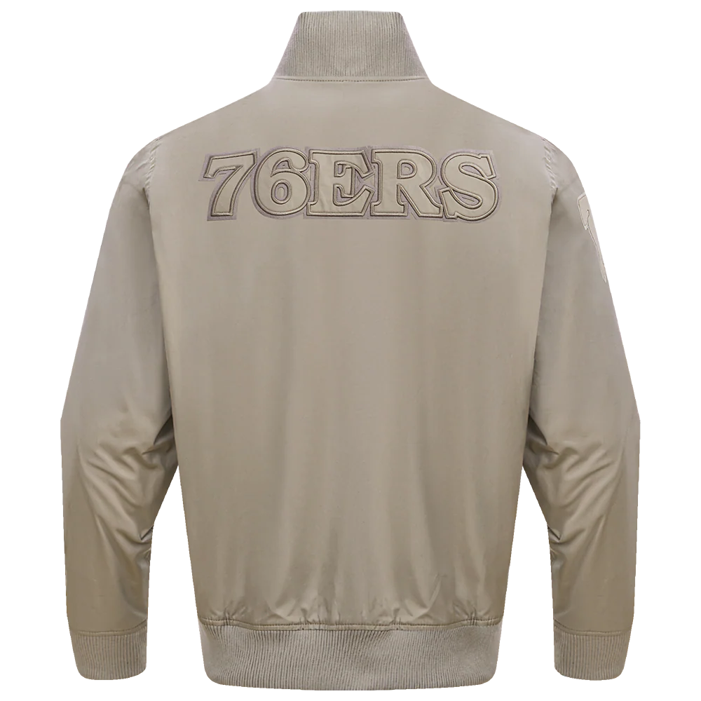 NBA PHILADELPHIA 76ERS NEUTRAL TWILL JACKET (TAUPE) - Image 4