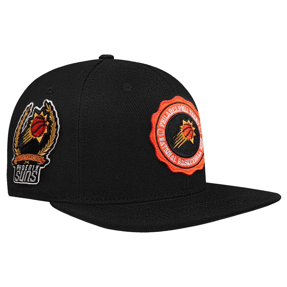 NBA PHOENIX SUNS CREST EMBLEM WOOL SNAPBACK HAT (BLACK) - Image 2