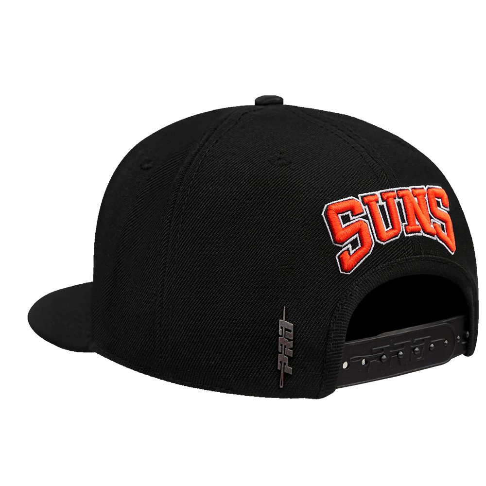 NBA PHOENIX SUNS CREST EMBLEM WOOL SNAPBACK HAT (BLACK) - Image 4
