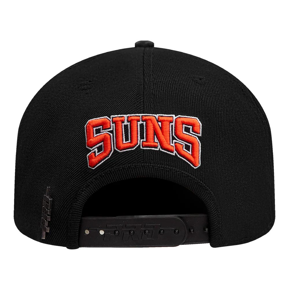 NBA PHOENIX SUNS CREST EMBLEM WOOL SNAPBACK HAT (BLACK) - Image 5