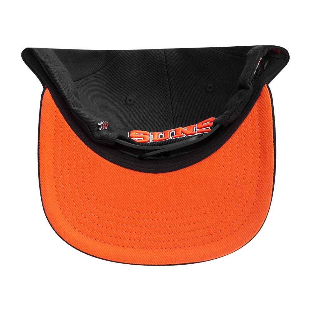 NBA PHOENIX SUNS CREST EMBLEM WOOL SNAPBACK HAT (BLACK) - Image 7