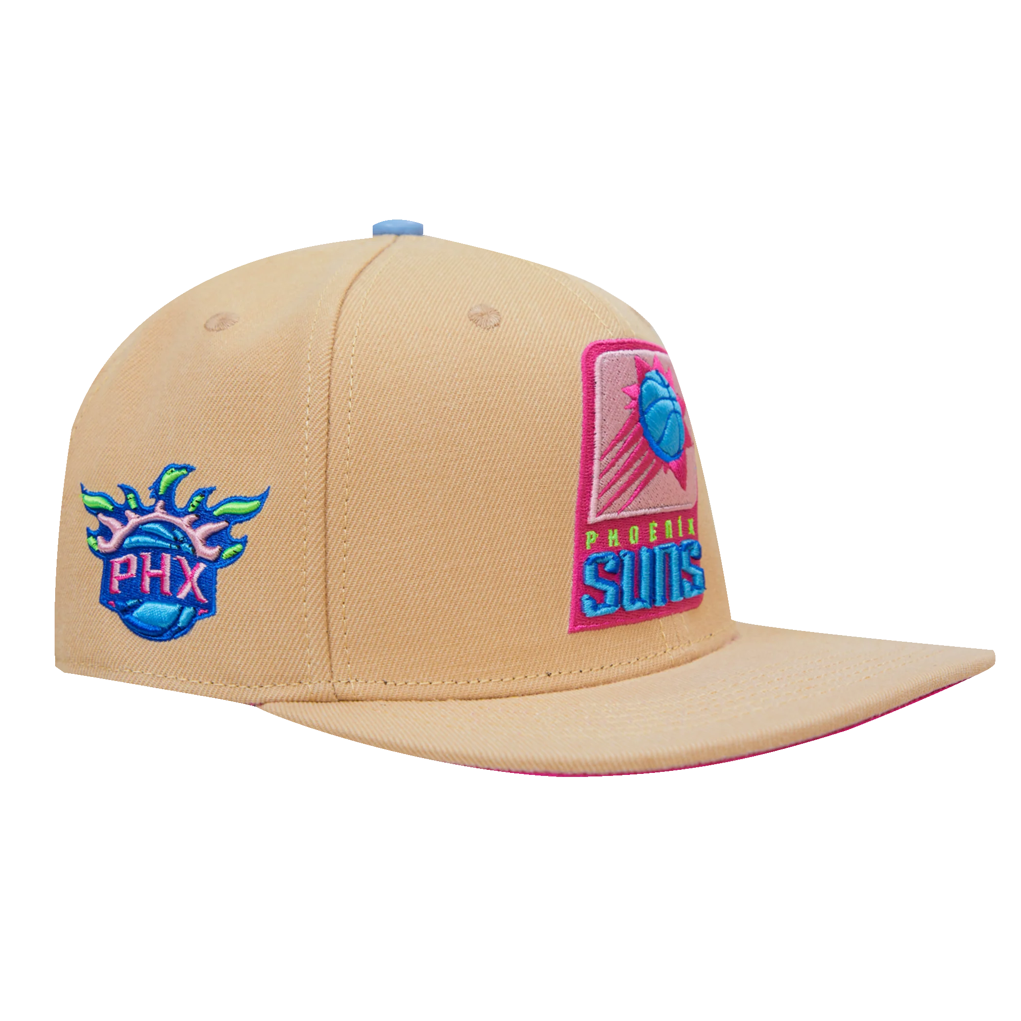 NBA PHOENIX SUNS NEON WOOL SNAPBACK HAT (KHAKI) - Image 2
