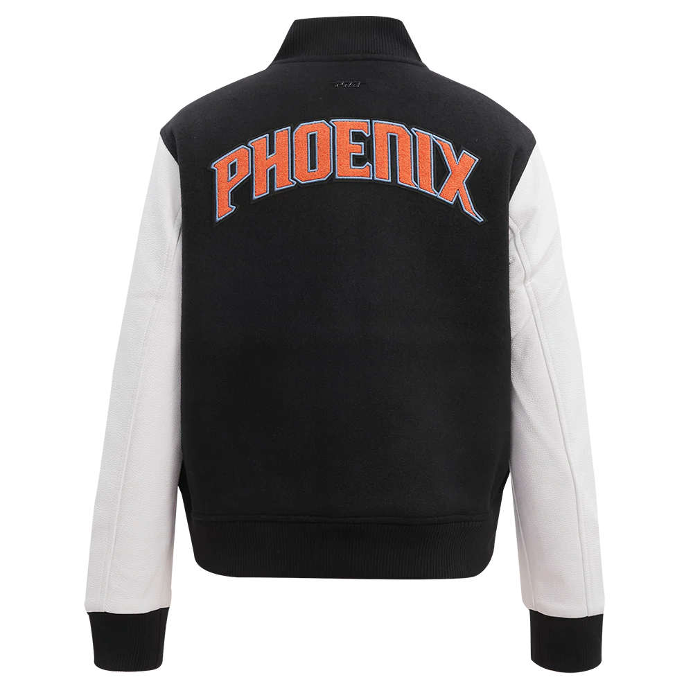 NBA PHOENIX SUNS CLASSIC WOOL WOMEN'S VARSITY JACKET (BLACK/WHITE) - Image 4