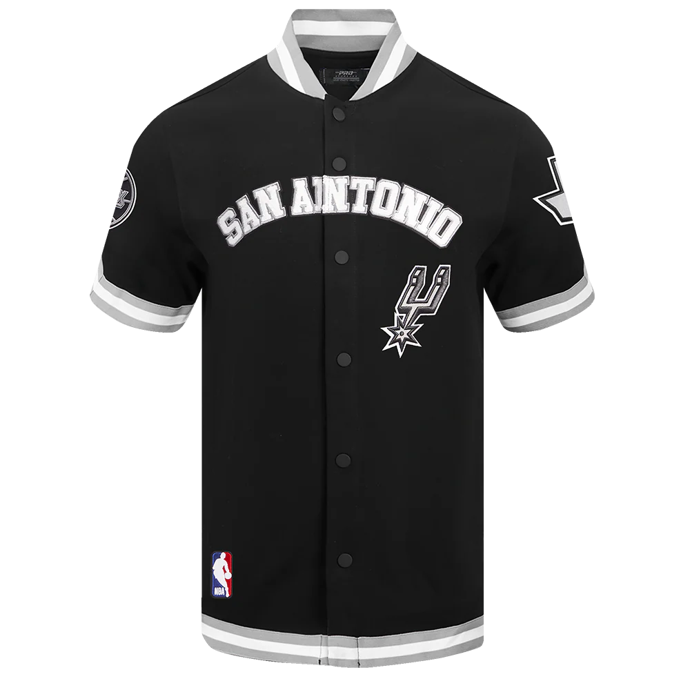 NBA SAN ANTONIO SPURS CLASSIC MEN'S WARM UP JACKET (BLACK/GRAY)